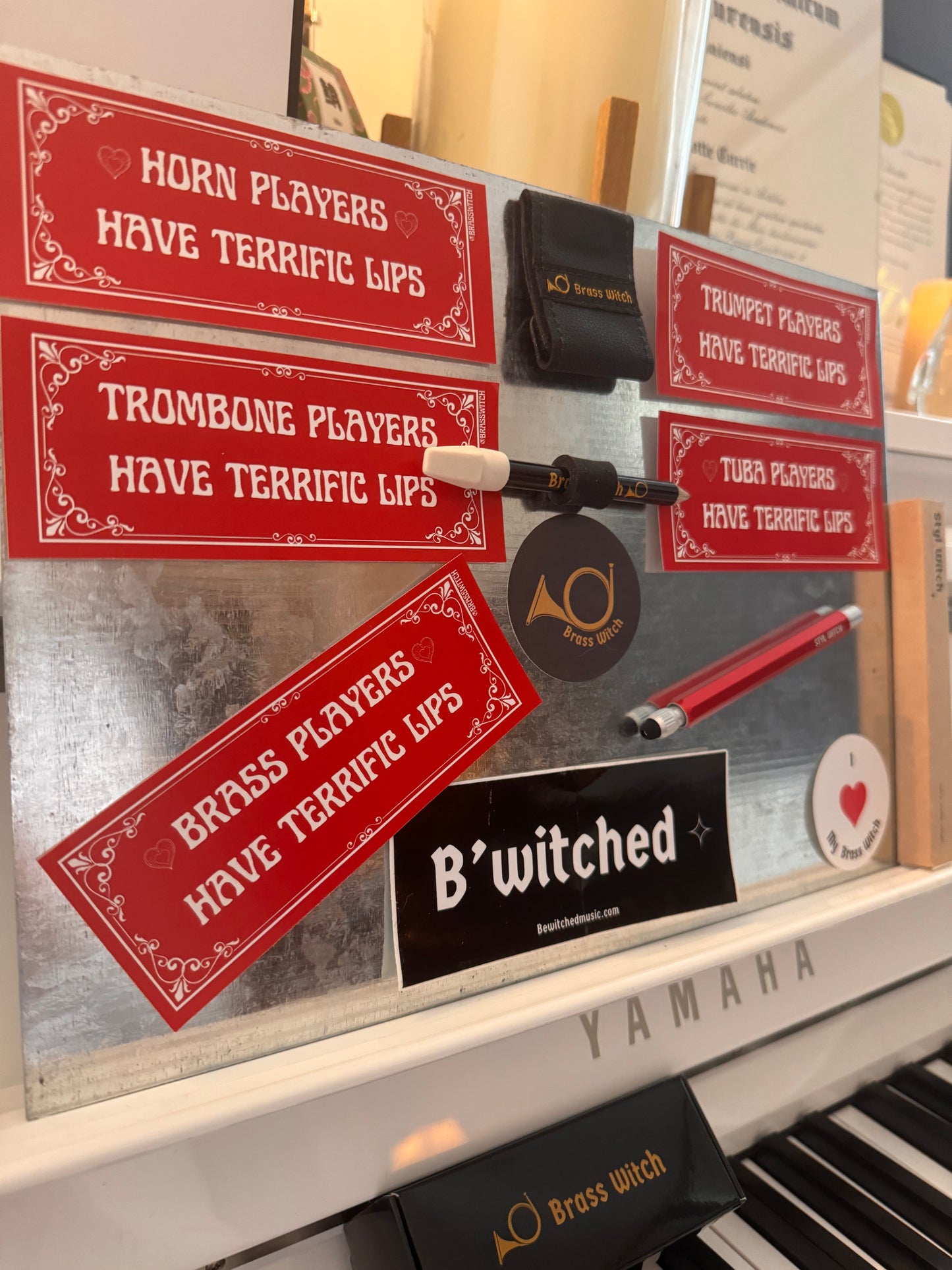 "Brass players have terrific lips!" sticker