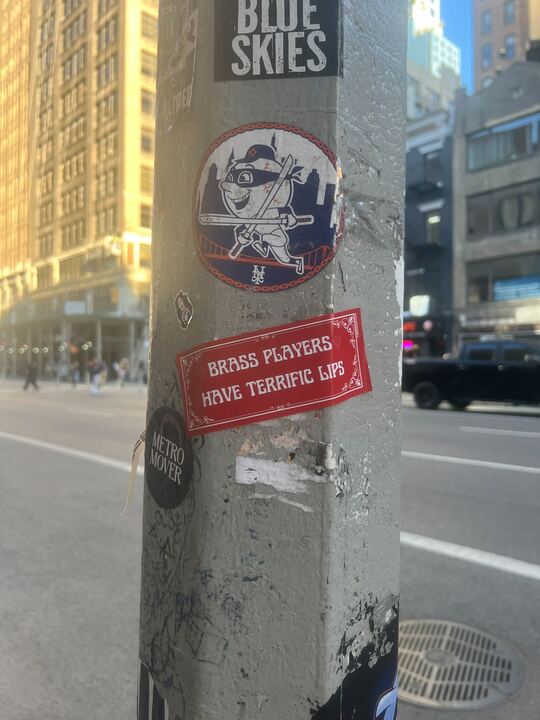 "Brass players have terrific lips!" sticker